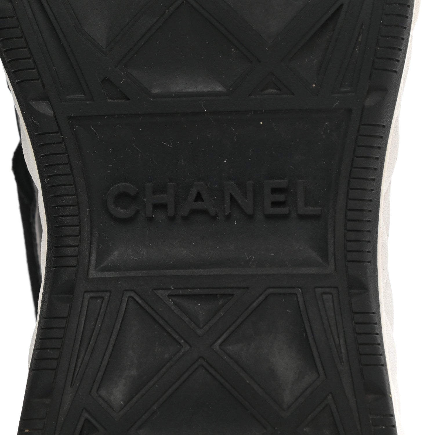 Chanel Fabric Calfskin Suede CC Sneakers 37.5 Black 6 of 13