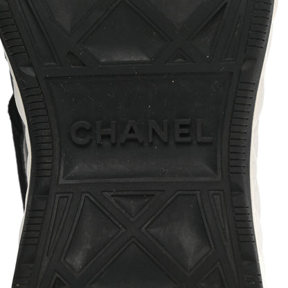 Chanel Fabric Calfskin Suede CC Sneakers 37.5 Black 6 of 13