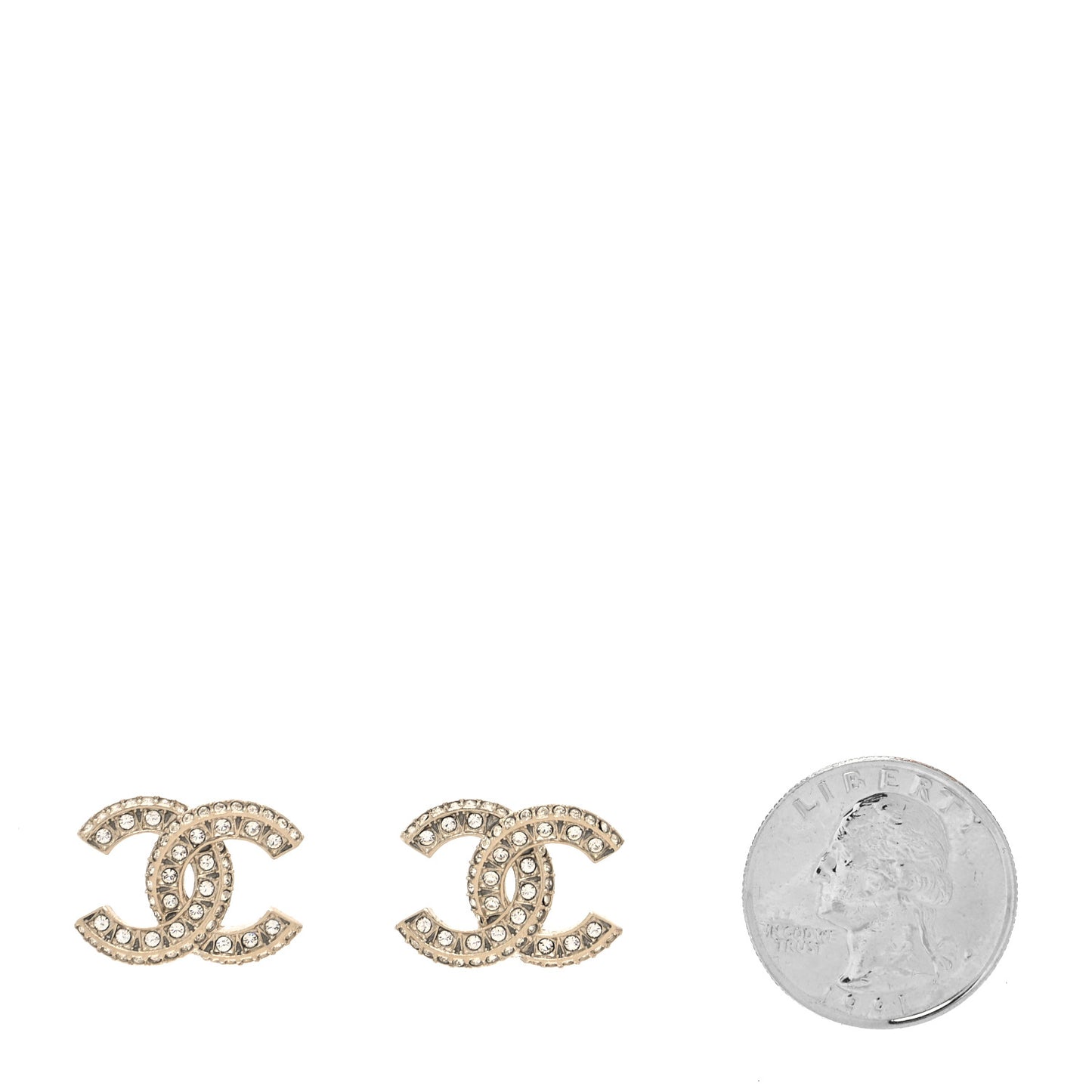 Crystal Timeless CC Earrings Light Gold