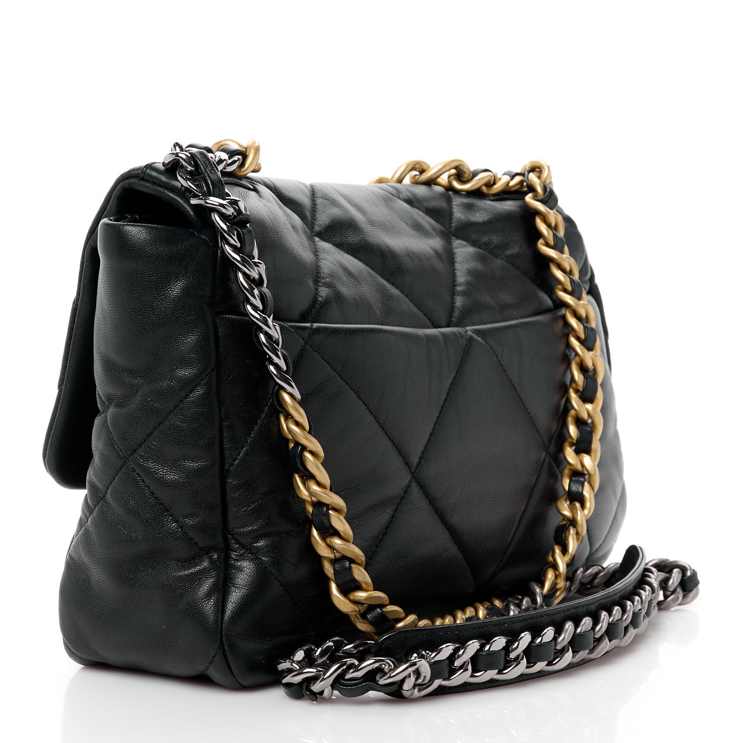 Chanel Lambskin Quilted Large Chanel 19 Flap Black 3 of 12