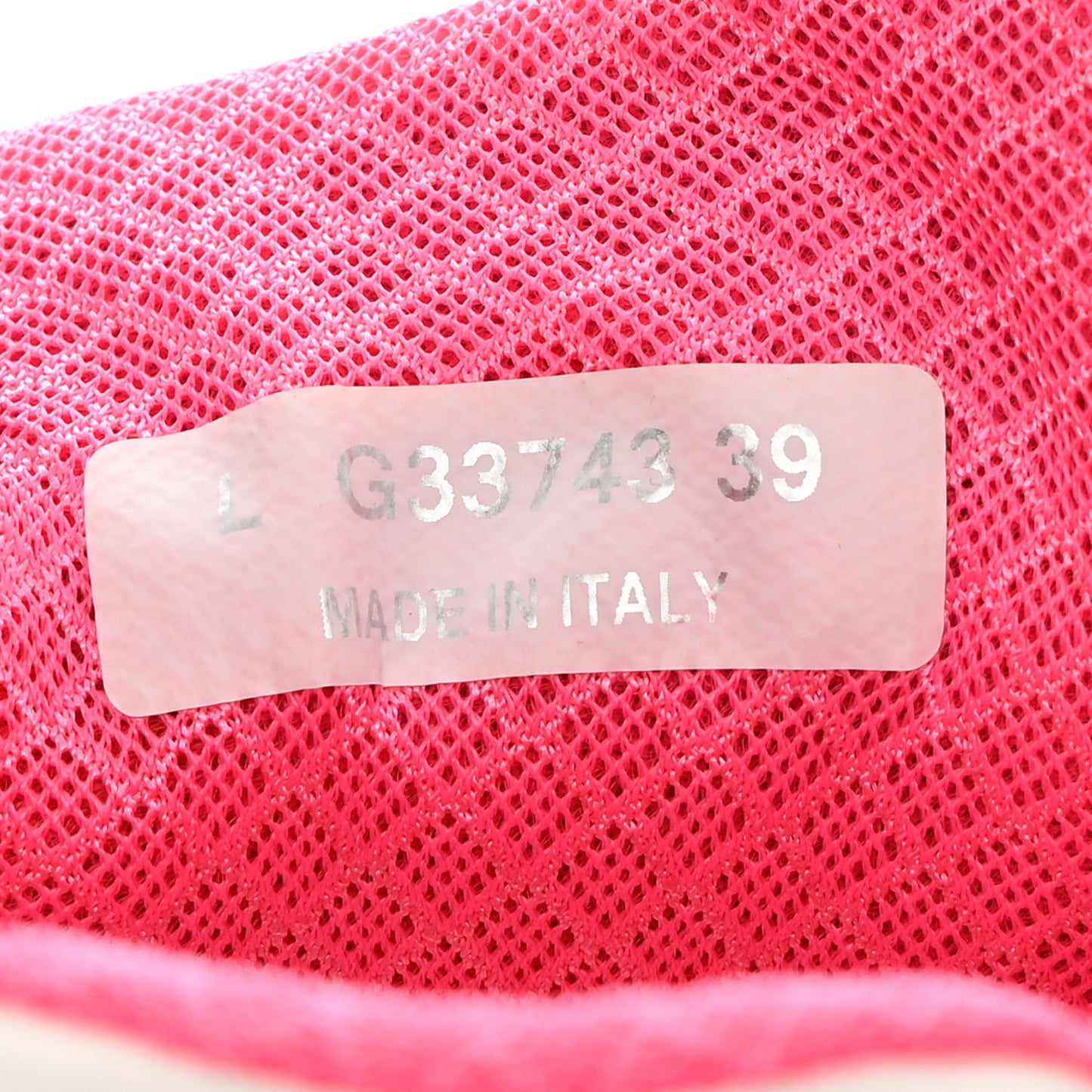 Calfskin Fabric Sneakers 39 White Silver Fluo Pink