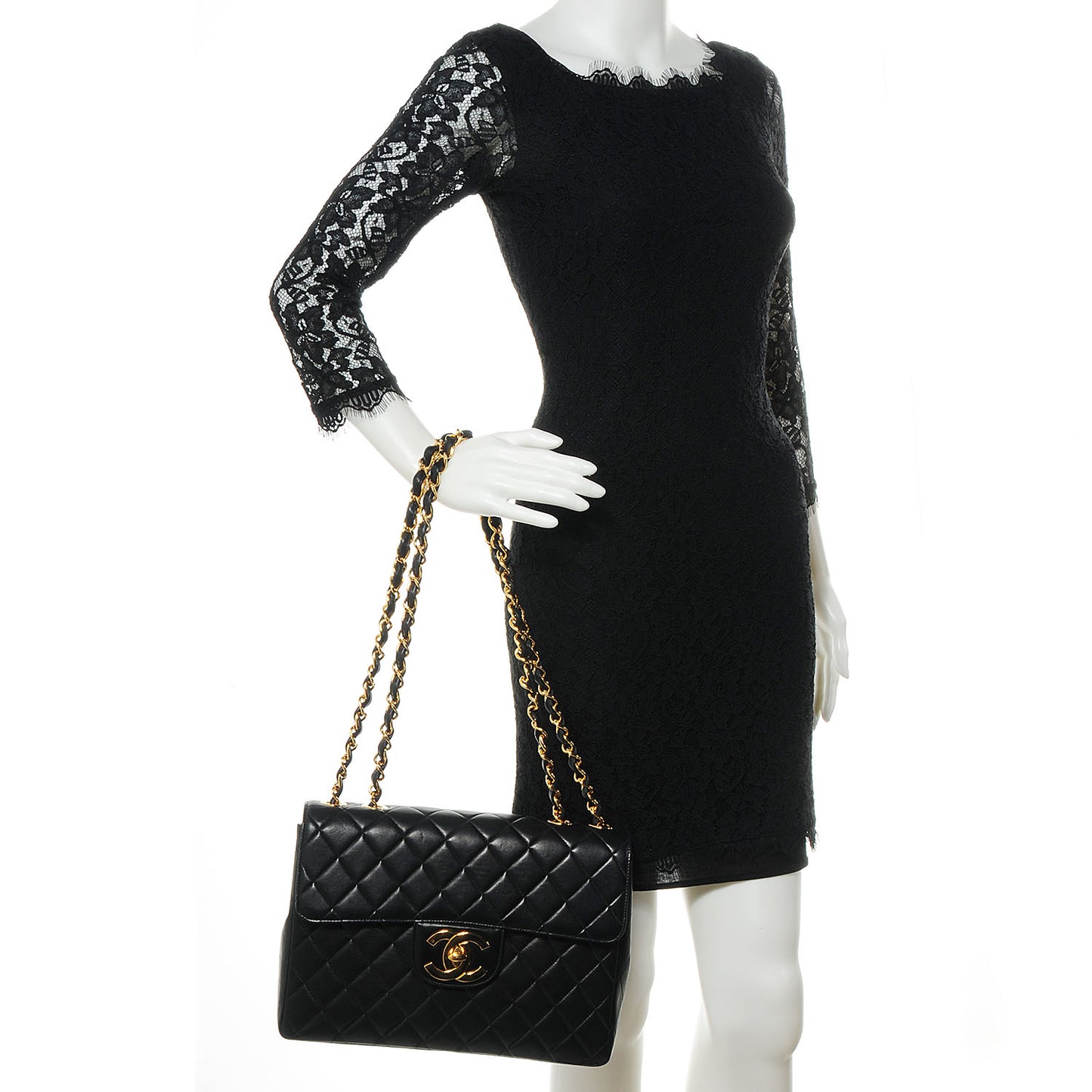 Lambskin Jumbo Flap Black