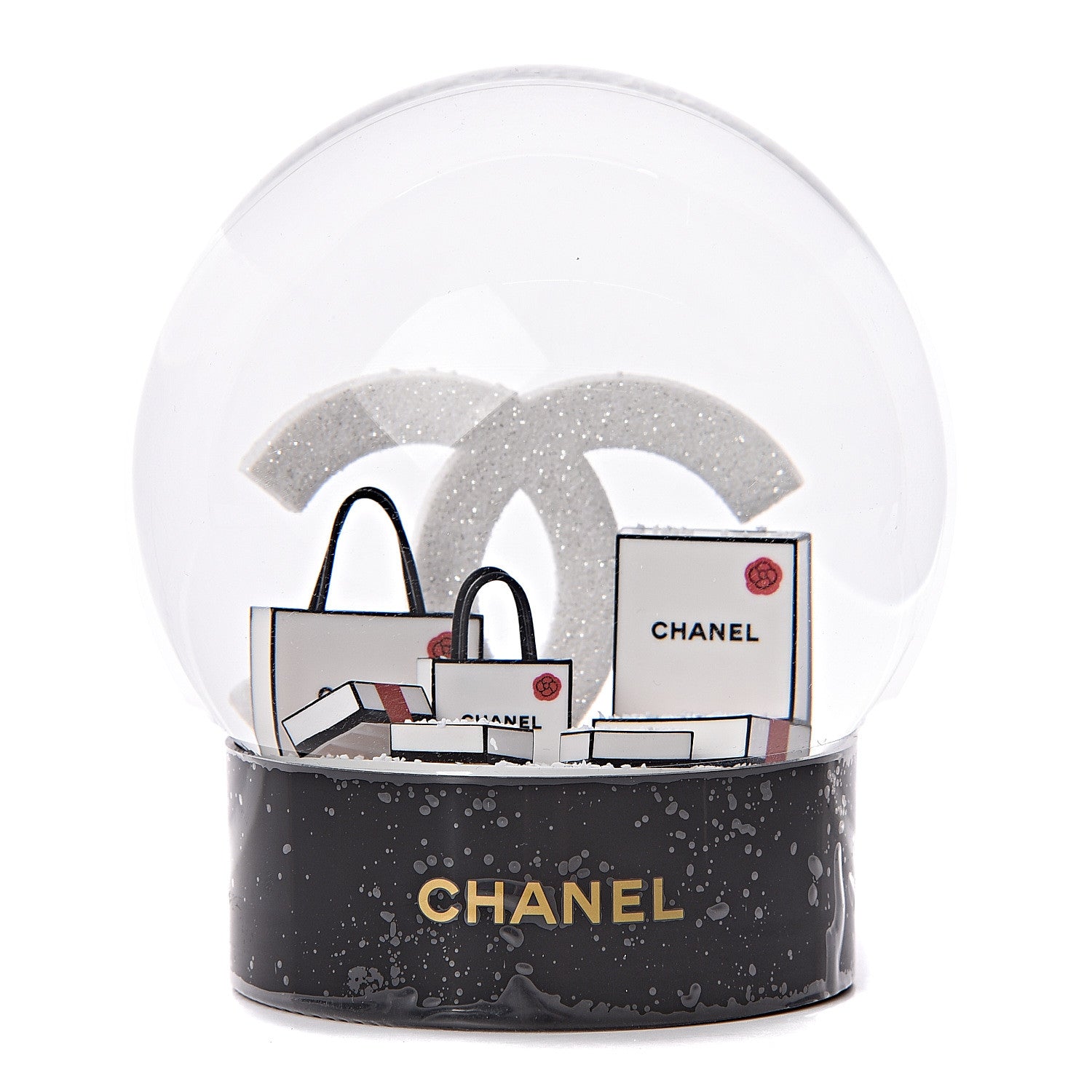Chanel Glass CC Shopping Bag Snow Globe 2 of 5