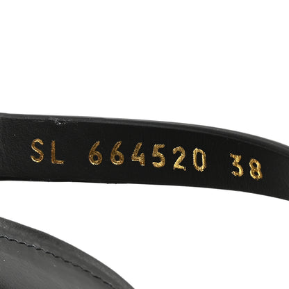 Saint Laurent Calfskin Cassandra Monogram Sandals 38 Black 9 of 10