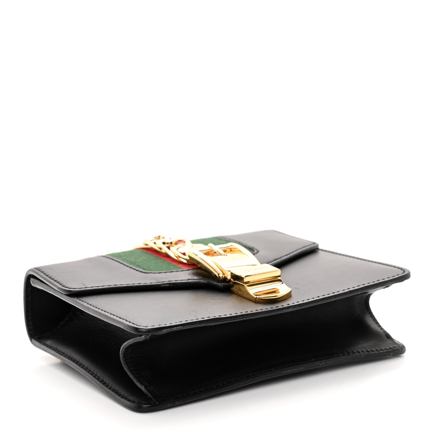 Gucci Calfskin Mini Sylvie Chain Shoulder Bag Black 4 of 11