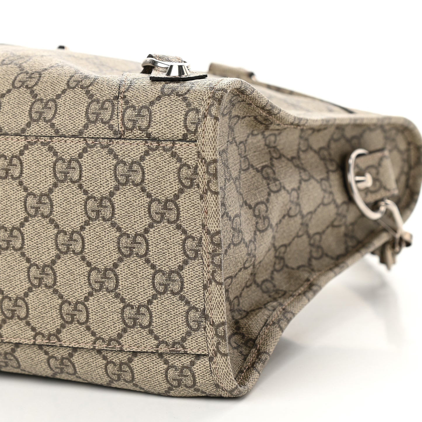 X GUCCI GG Supreme Monogram Neo Classic Silver Hardware City Beige Ebony