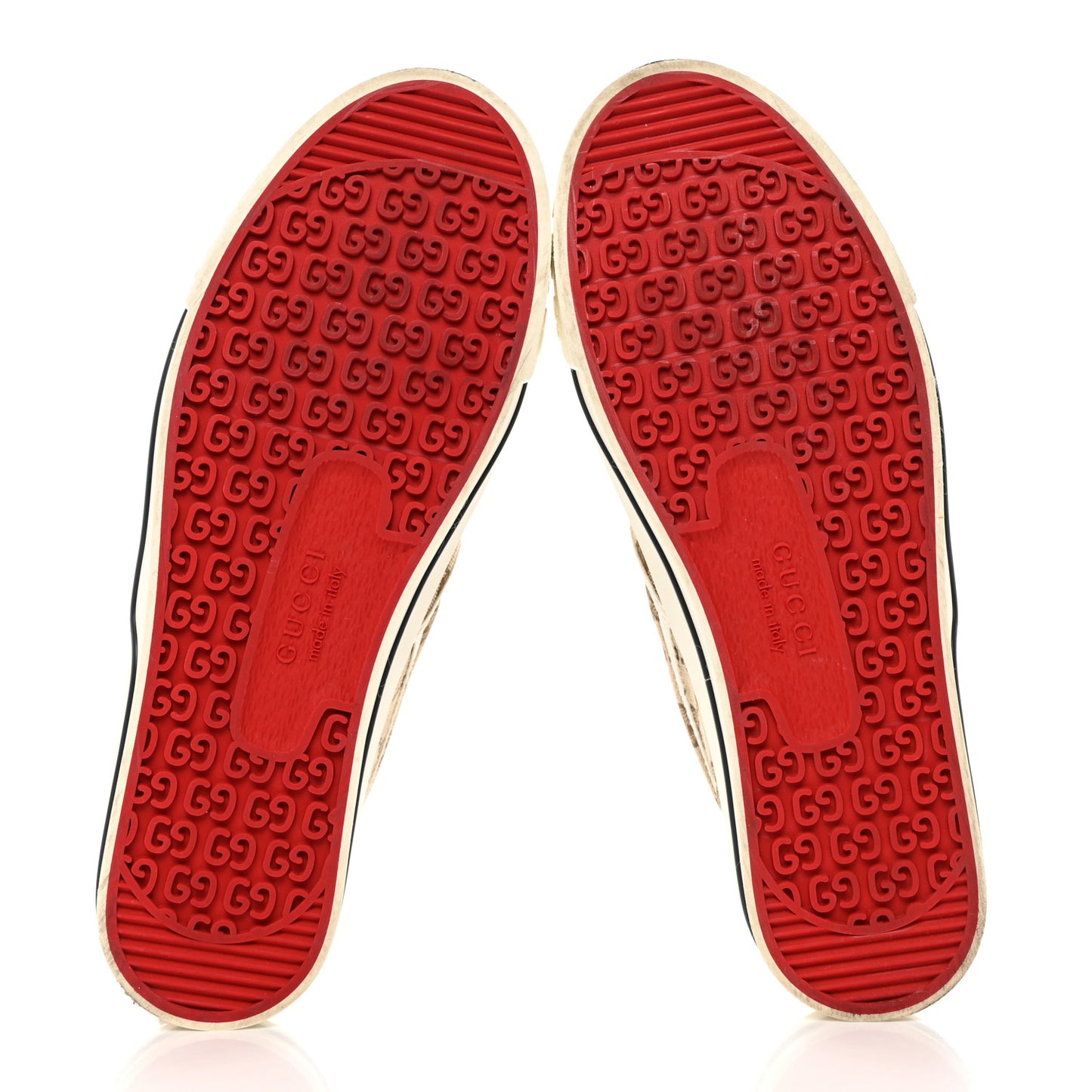 GG Monogram Womens 1977 Tennis Slip On 30mm Sneakers 40 Beige Ebony Mystic White