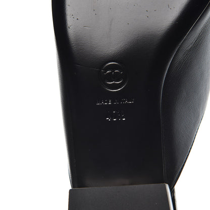 Chanel Lambskin Grosgrain Cap Toe CC Mules 40.5 Black 7 of 11