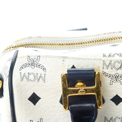 MCM Visetos Boston Satchel White 14 of 14
