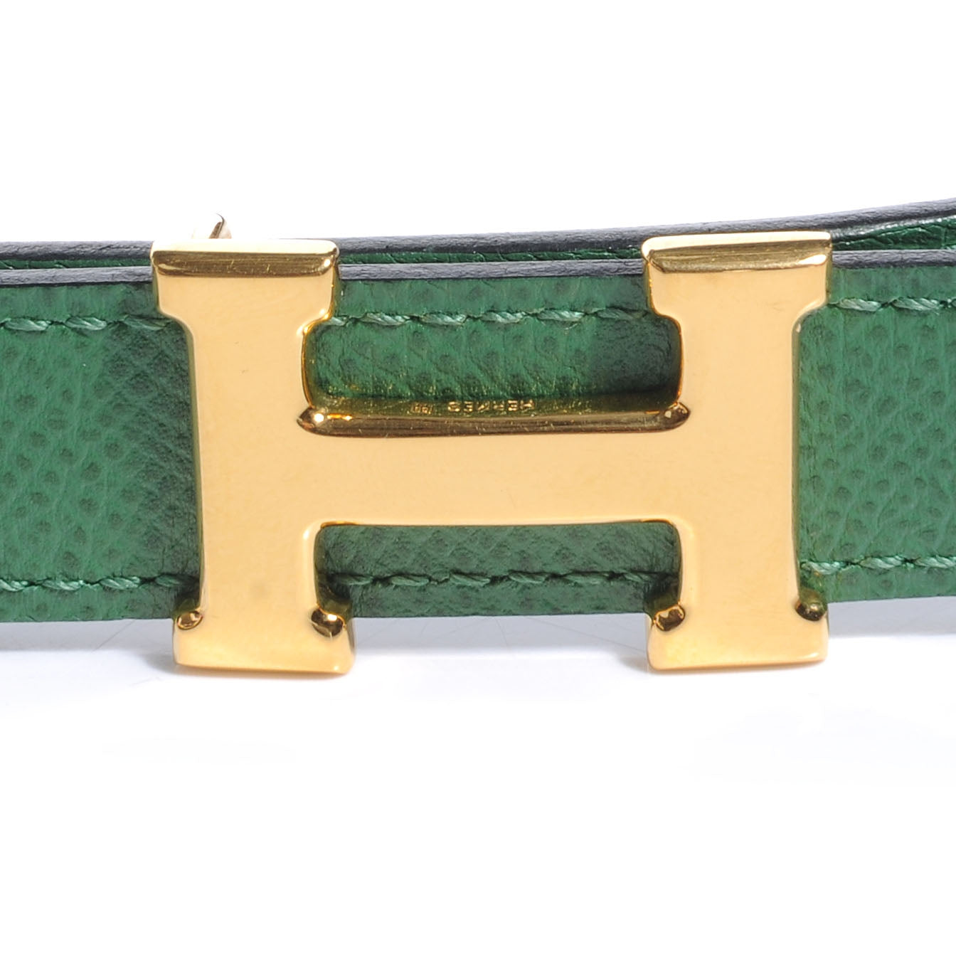 Hermes Box Courchevel Reversible Constance 18mm H Belt 65 Green Black 3 of 6