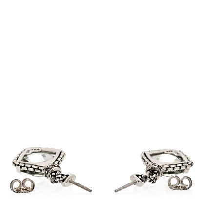 David Yurman Sterling Silver Diamond Prasolite Cushion On Point Drop Earrings 3 of 4