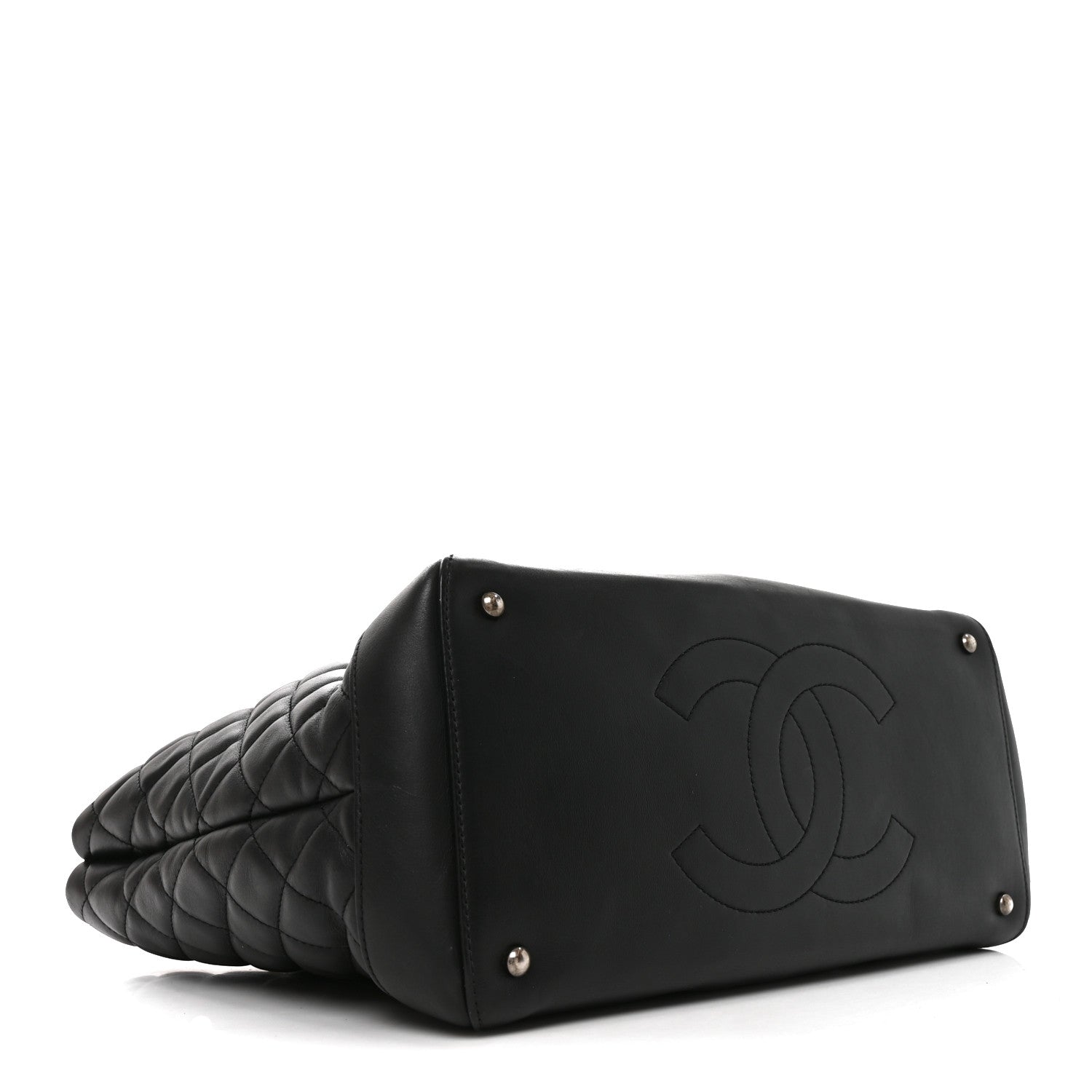 Chanel Calfskin Quilted Large Easy Shopping Tote Black 4 of 10