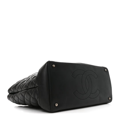 Chanel Calfskin Quilted Large Easy Shopping Tote Black 4 of 10