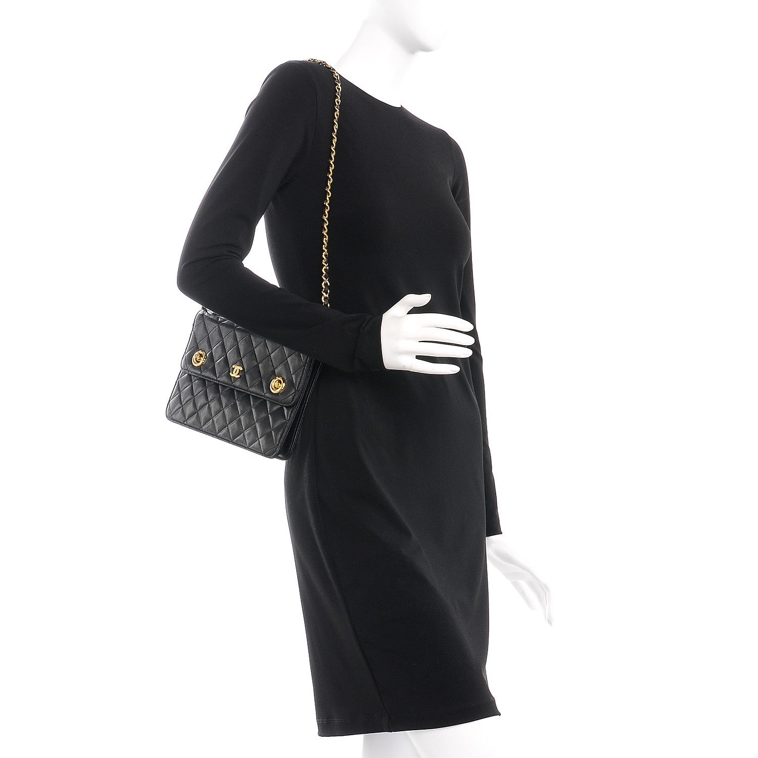 Chanel Lambskin Quilted Runway Flap Bag Black 2 of 15