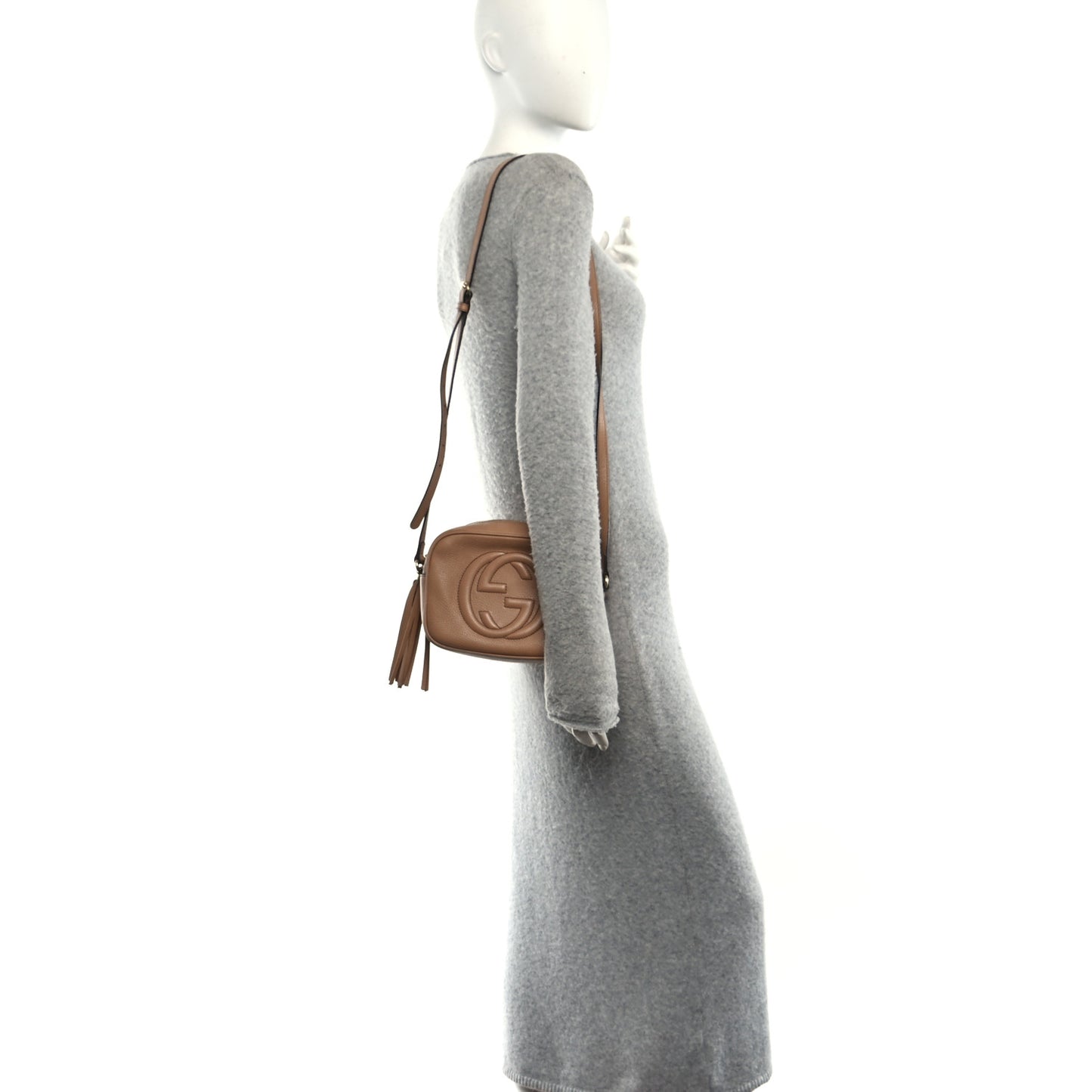 Pebbled Calfskin Small Soho Disco Bag Camelia