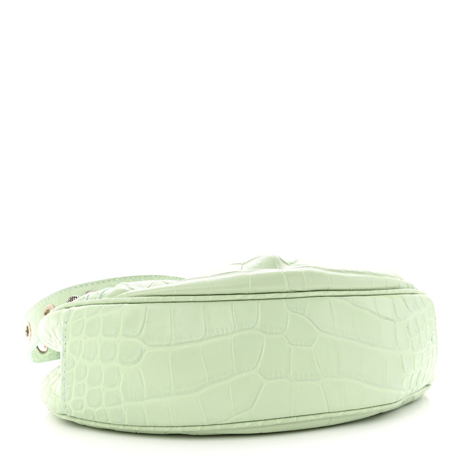 Balenciaga Extra Supple Calfskin Crocodile Embossed Le Cagole Shoulder Bag XS Light Green 4 of 11