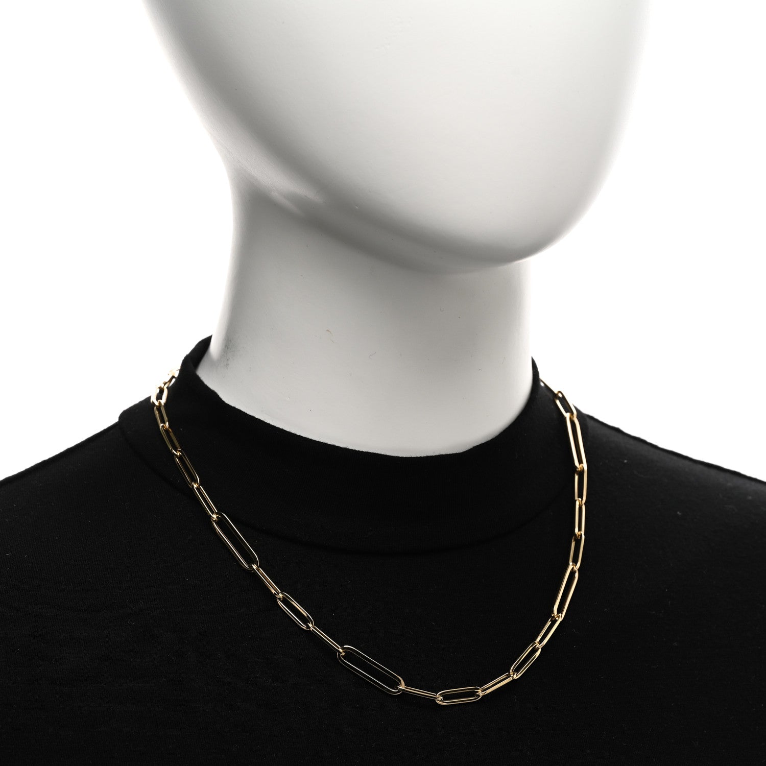 Roberto Coin 18K Yellow Gold Paper Clip Link Necklace 18" 2 of 5