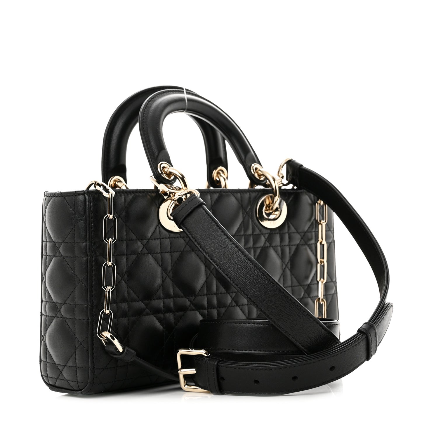 Lambskin Cannage Medium Lady D-Joy Black