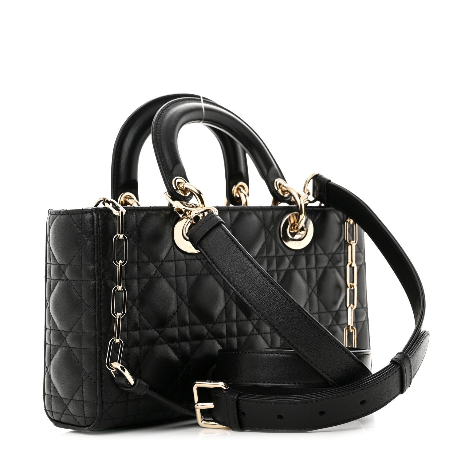 Christian Dior Lambskin Cannage Medium Lady D-Joy Black 3 of 12