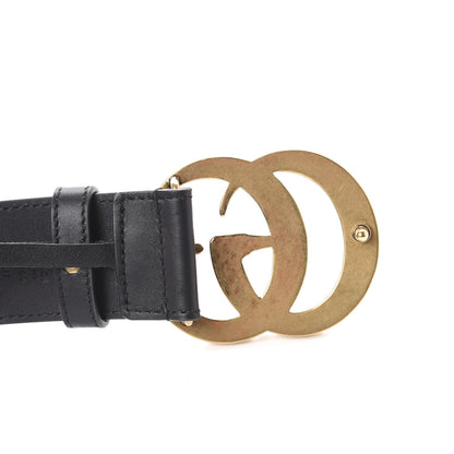 Gucci Moon Calfskin Pearl Double G 40mm Belt 85 34 Black Cream 4 of 6