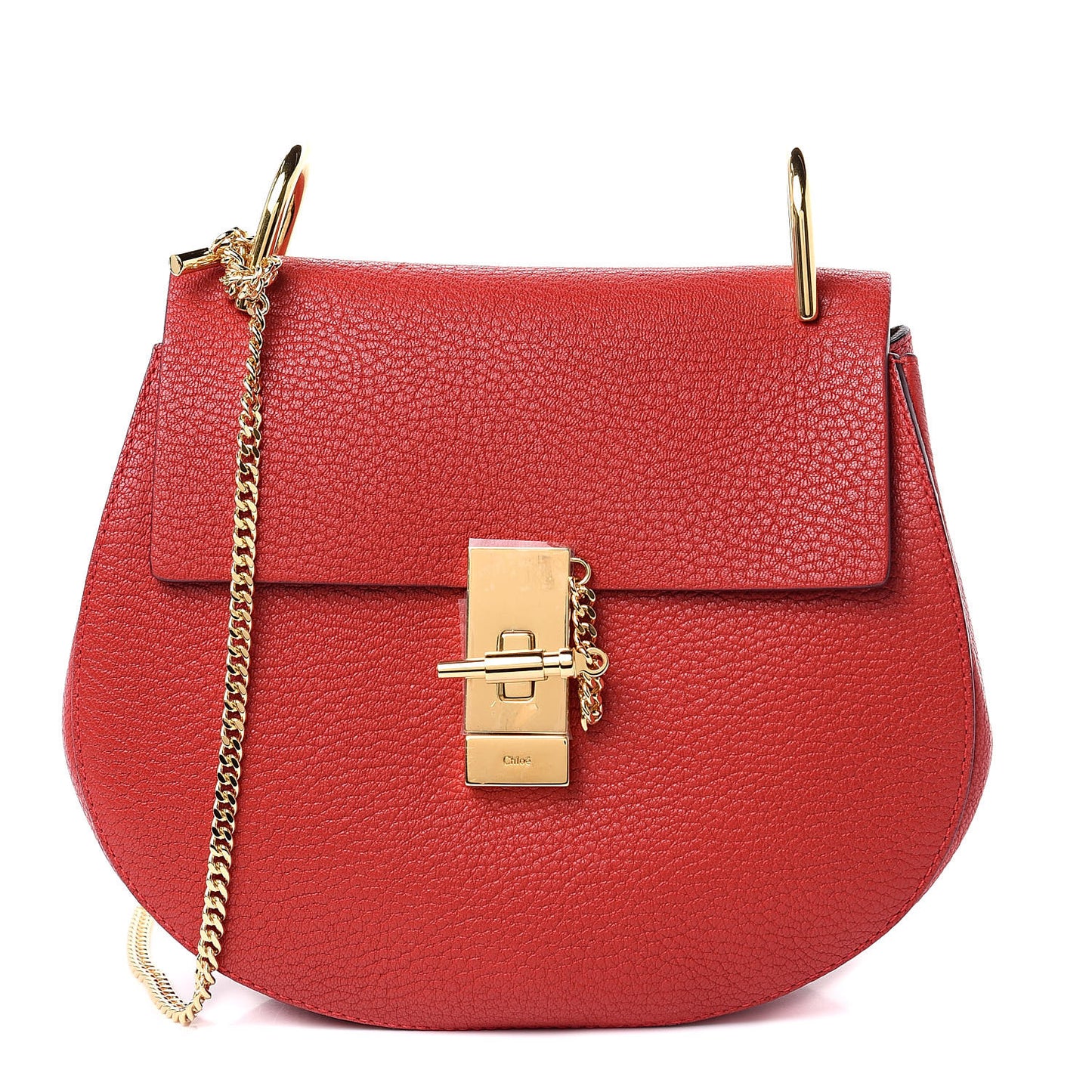 Grained Lambskin Drew Shoulder Bag Intense Red