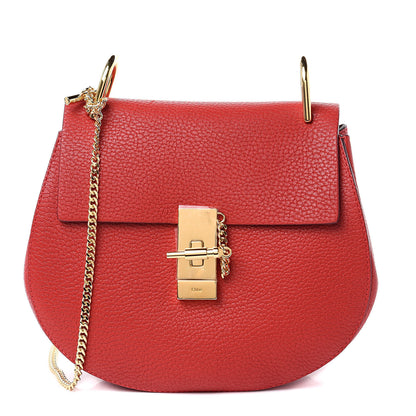 Chloe Grained Lambskin Drew Shoulder Bag Intense Red 1 of 8