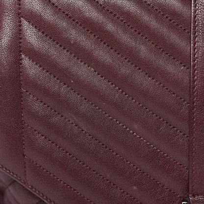 Saint Laurent Calfskin Mixed Matelasse Triquilt Large Monogram Envelope Satchel Bordeaux 21 of 34