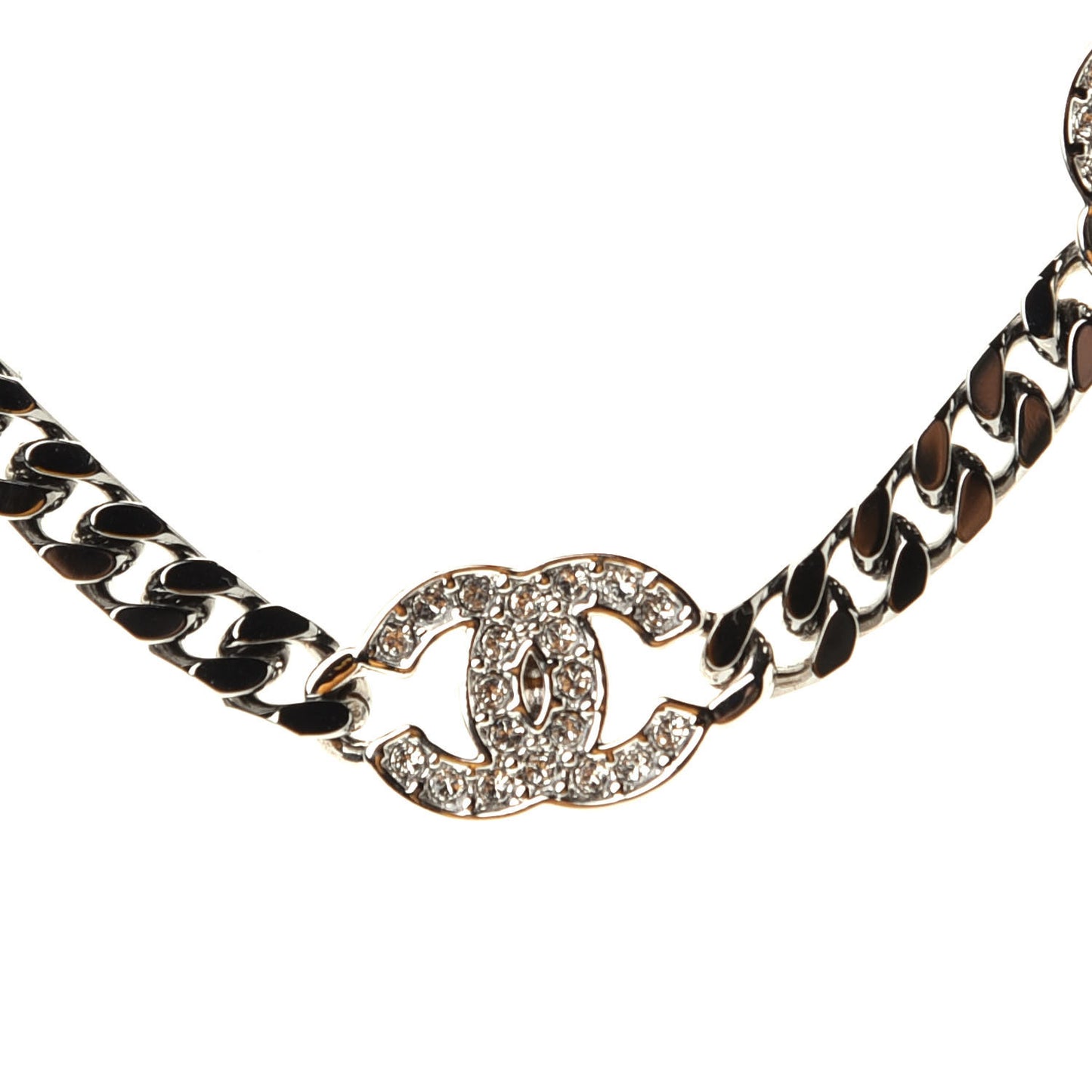 Ruthenium Crystal Chain CC Choker Silver