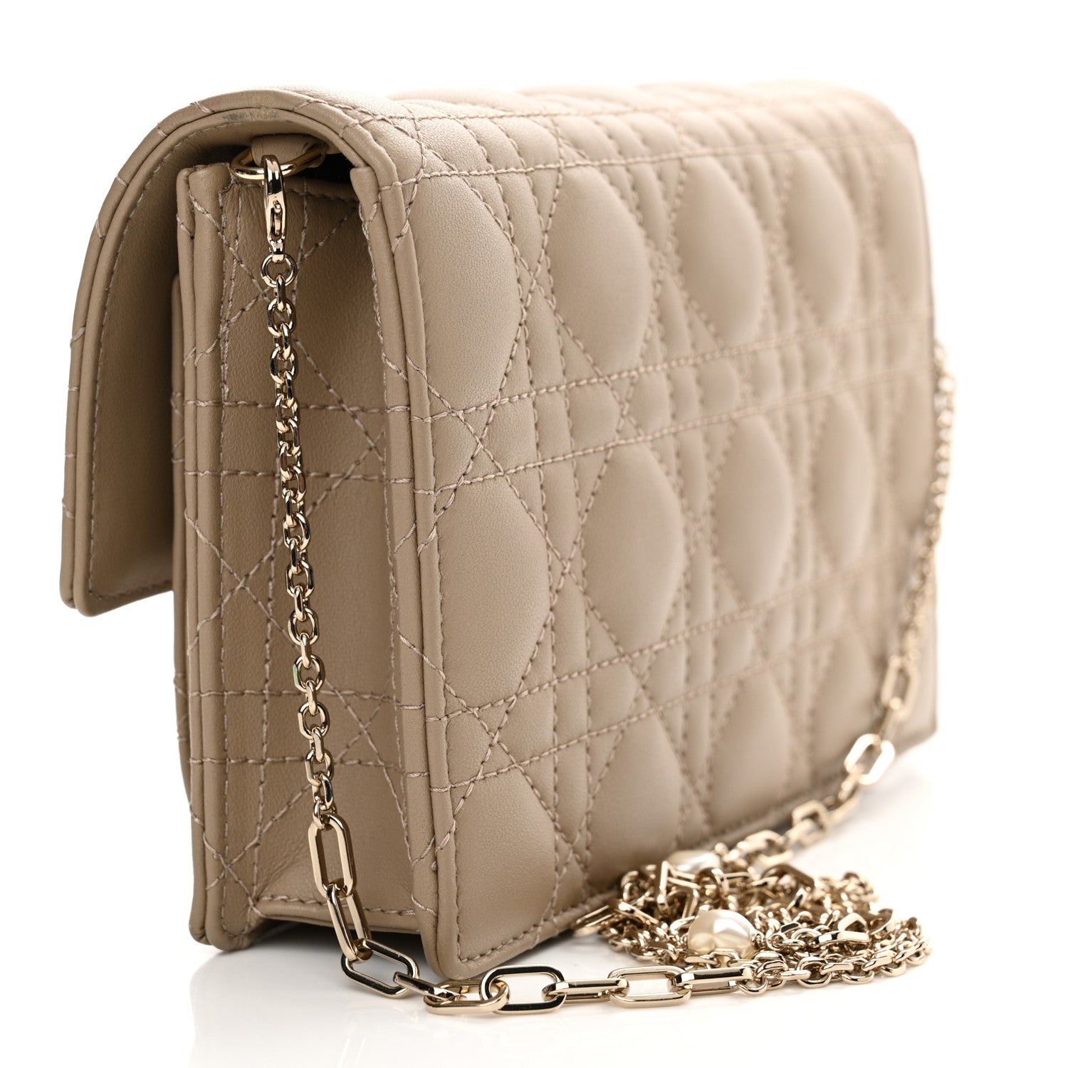 Christian Dior Lambskin Cannage Chain My Dior Daily Chain Pouch Powder Beige 3 of 10