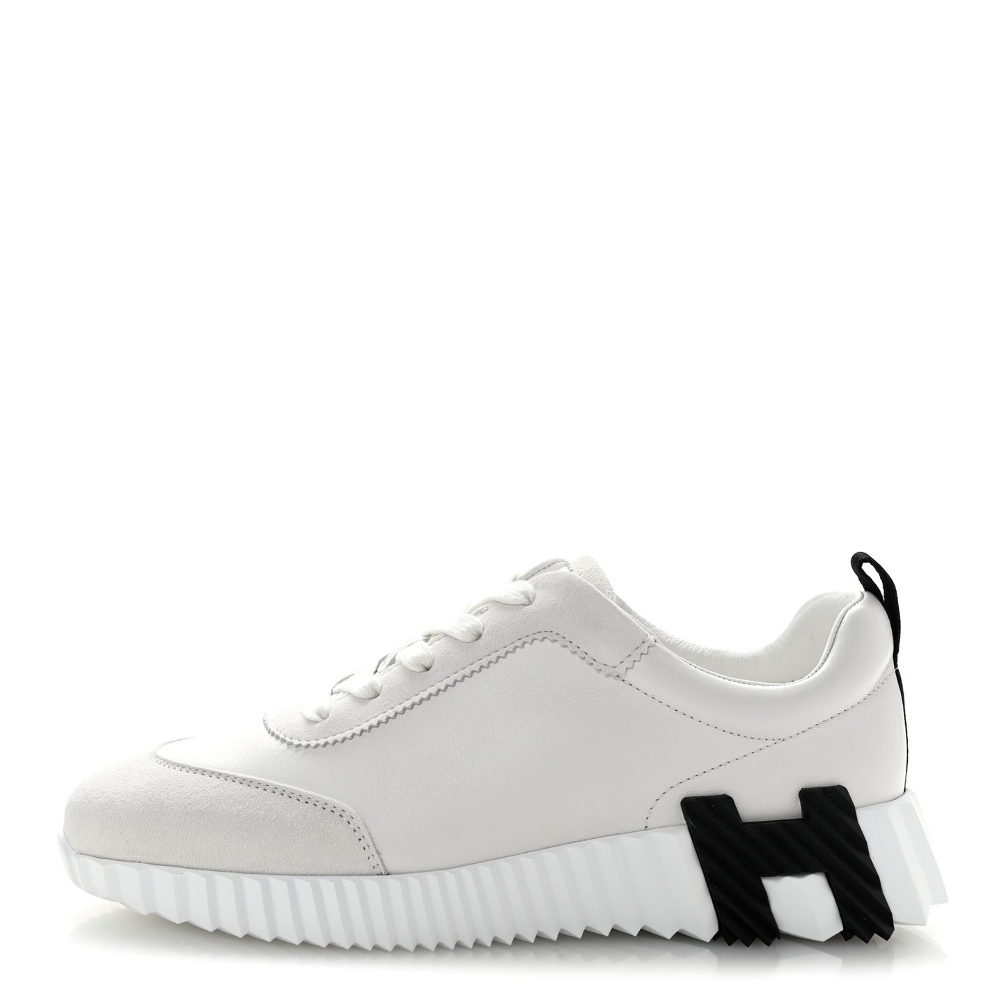 Calfskin Suede Goatskin Bouncing Sneakers 37 White