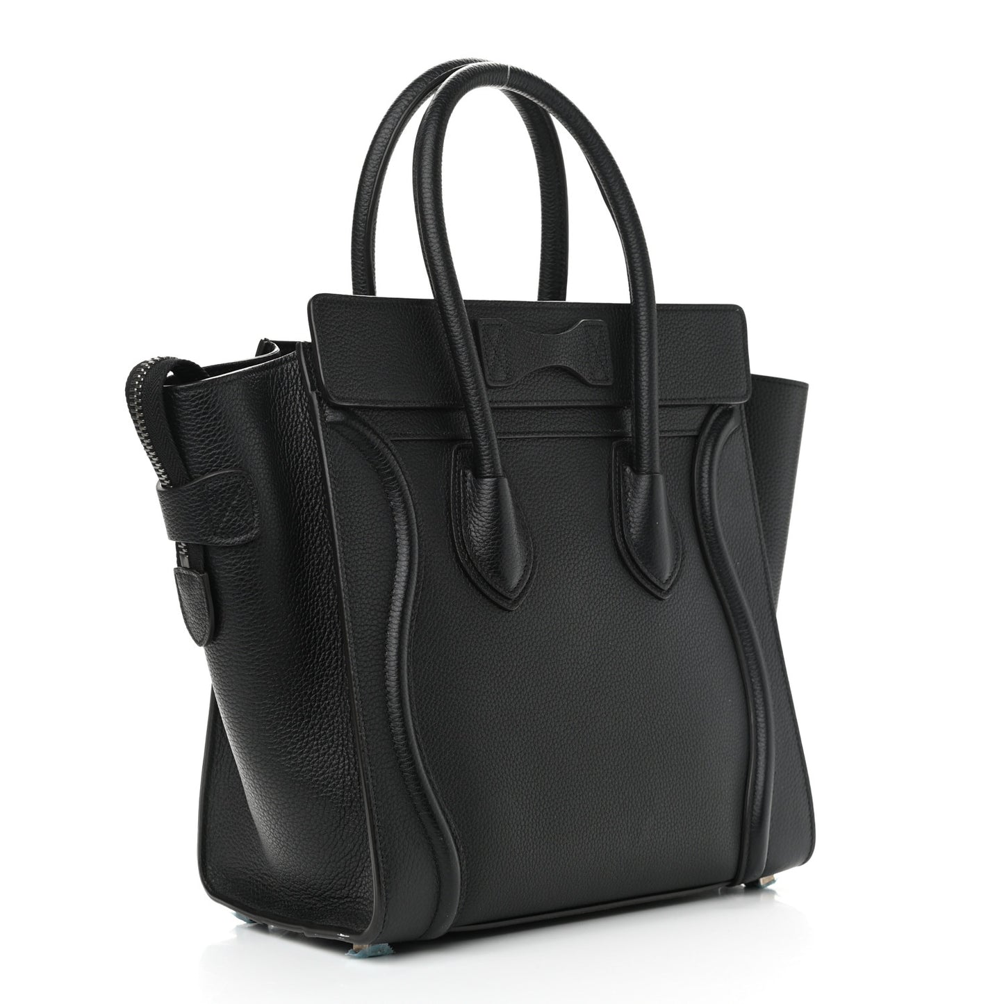Drummed Calfskin Micro Luggage Black