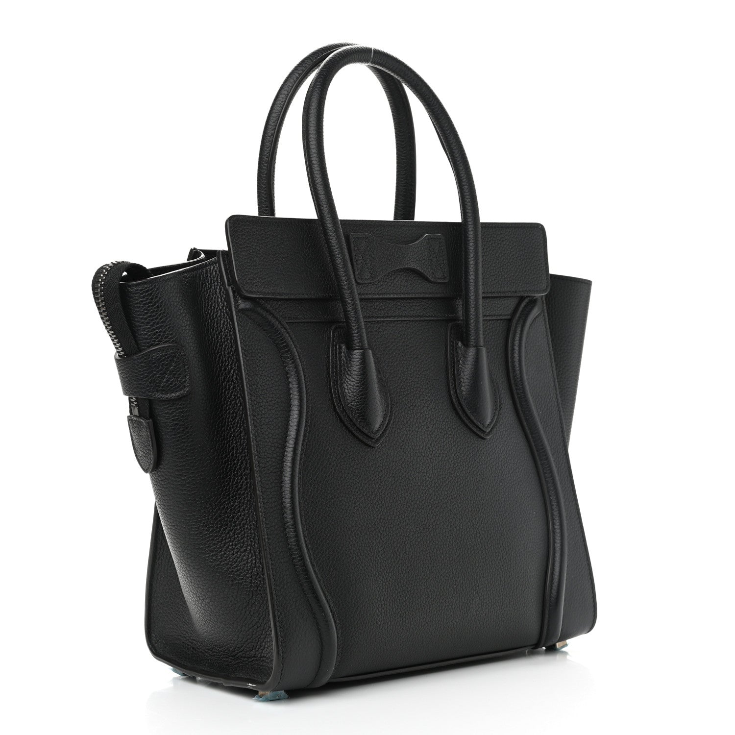 Celine Drummed Calfskin Micro Luggage Black 3 of 9