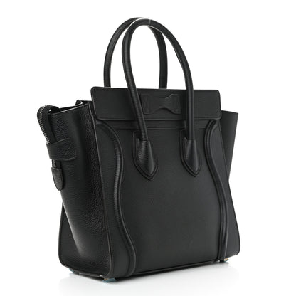 Celine Drummed Calfskin Micro Luggage Black 3 of 9