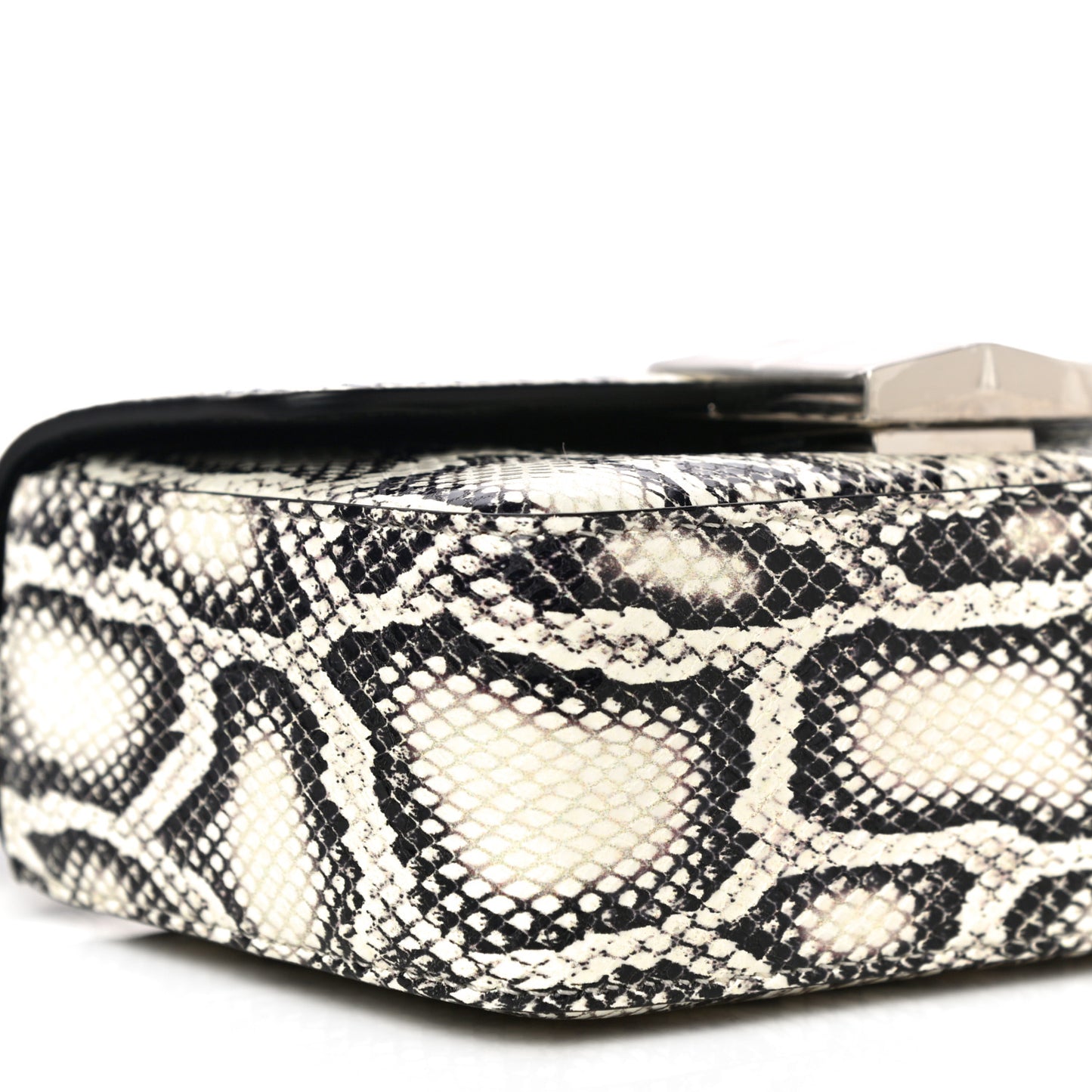 Calfskin Snake Embossed Small 4G Crossbody Black White