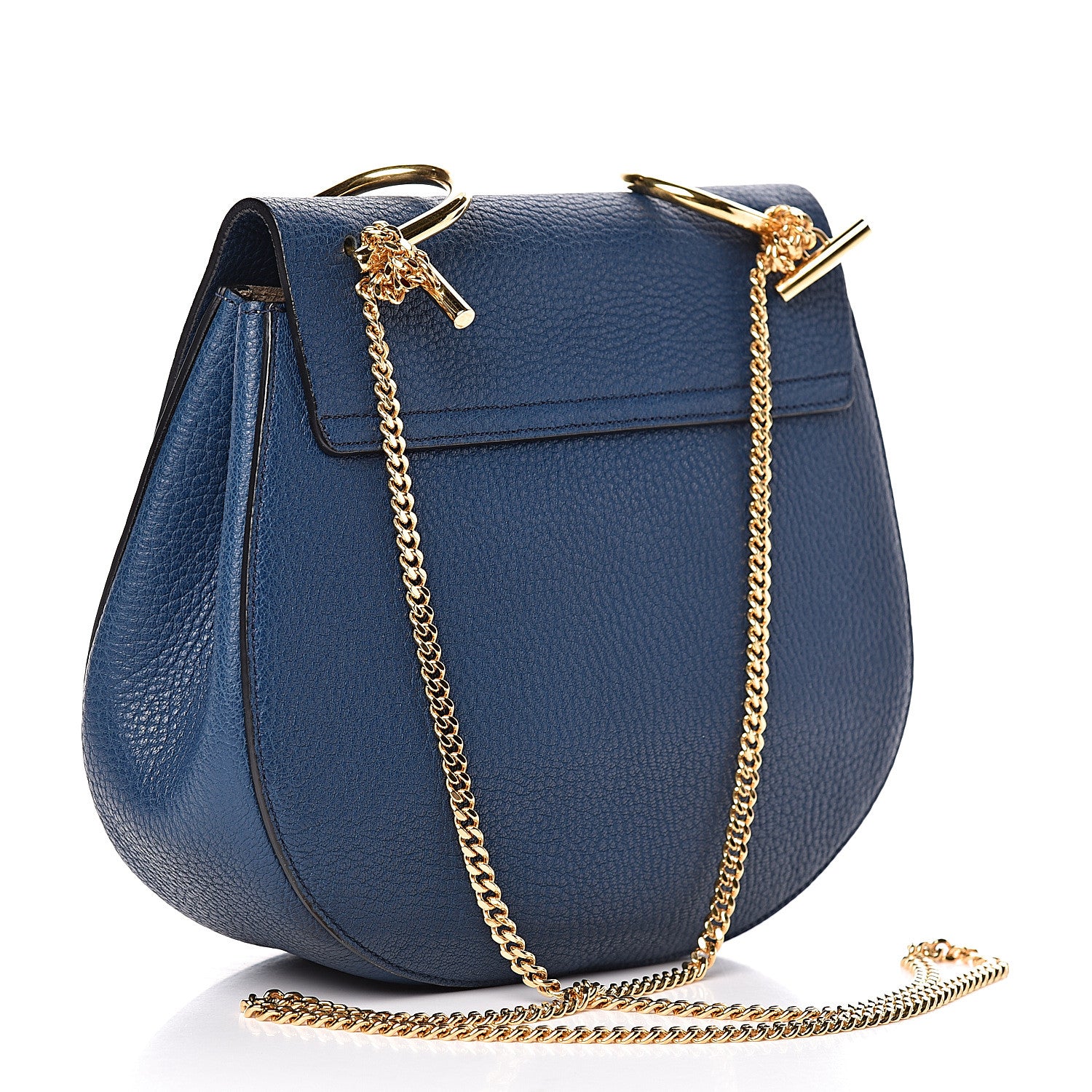 Chloe Grained Lambskin Drew Shoulder Bag Factory Blue 4 of 10