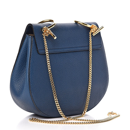 Chloe Grained Lambskin Drew Shoulder Bag Factory Blue 4 of 10