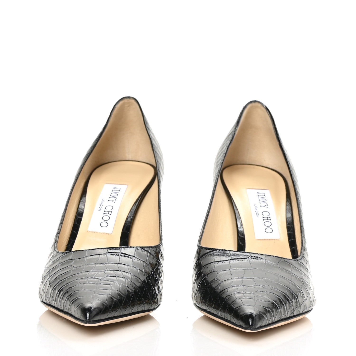 Jimmy Choo Crocodile Embossed Calfskin Love 85 Pump 39.5 Black 2 of 7