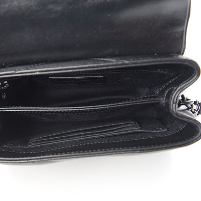 Saint Laurent Calfskin Y Quilted Monogram Toy Loulou Crossbody Bag Black 4 of 9