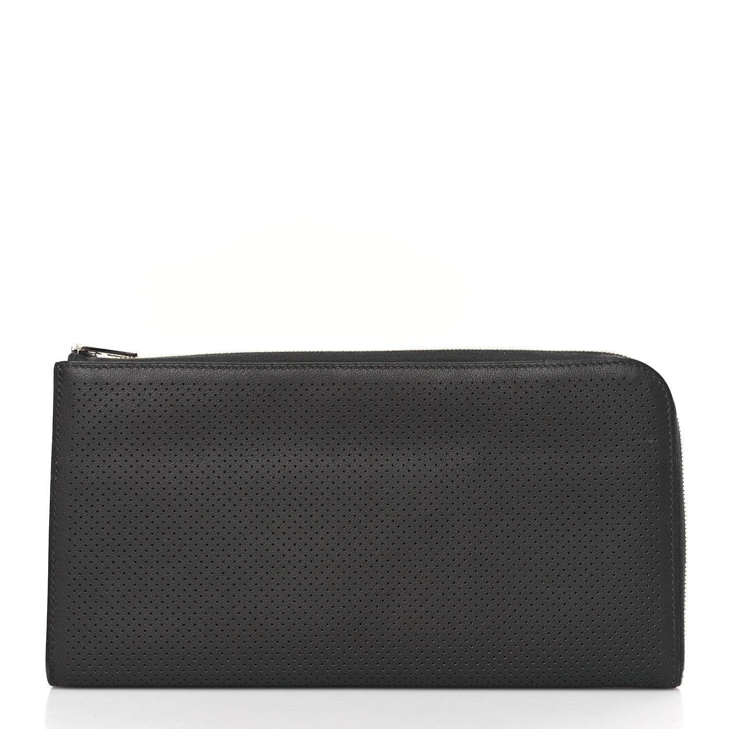 Hermes Evercolor Perforated Large Remix Voyage Wallet Graphite 2 of 9
