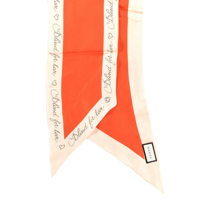 Gucci Silk Blind For Love Scarf Red Ivory 2 of 4