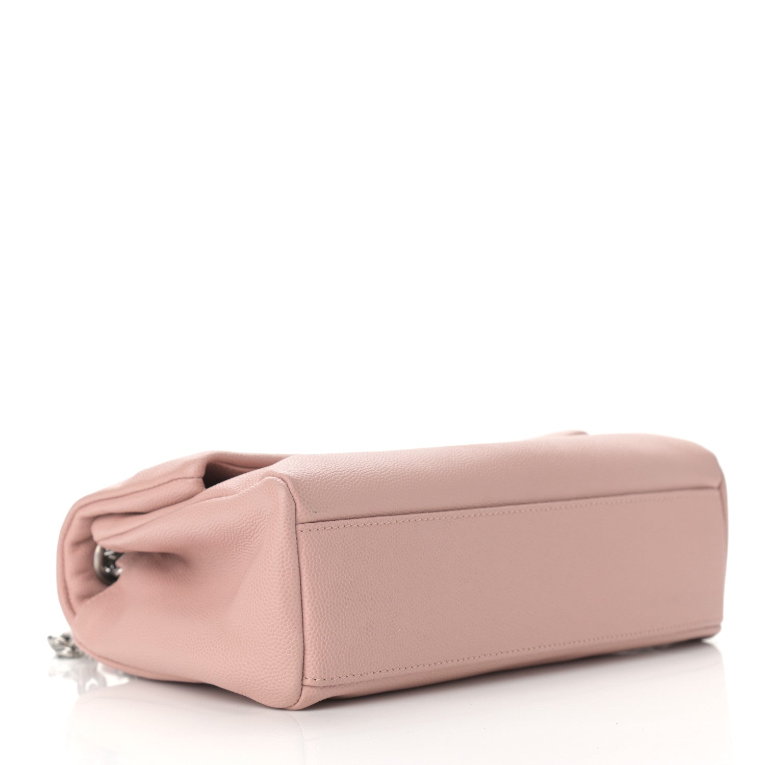 Saint Laurent Grain De Poudre Small West Hollywood Monogram Fold-Over Bag Pale Blush 4 of 10