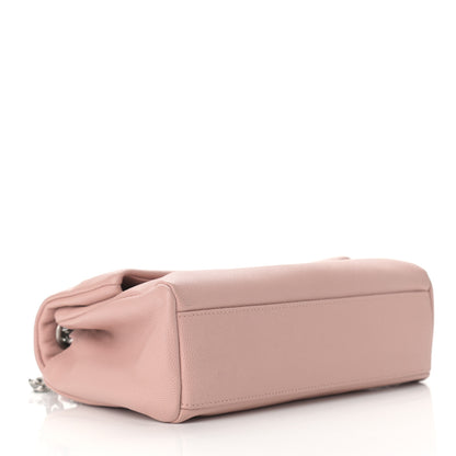 Saint Laurent Grain De Poudre Small West Hollywood Monogram Fold-Over Bag Pale Blush 4 of 10