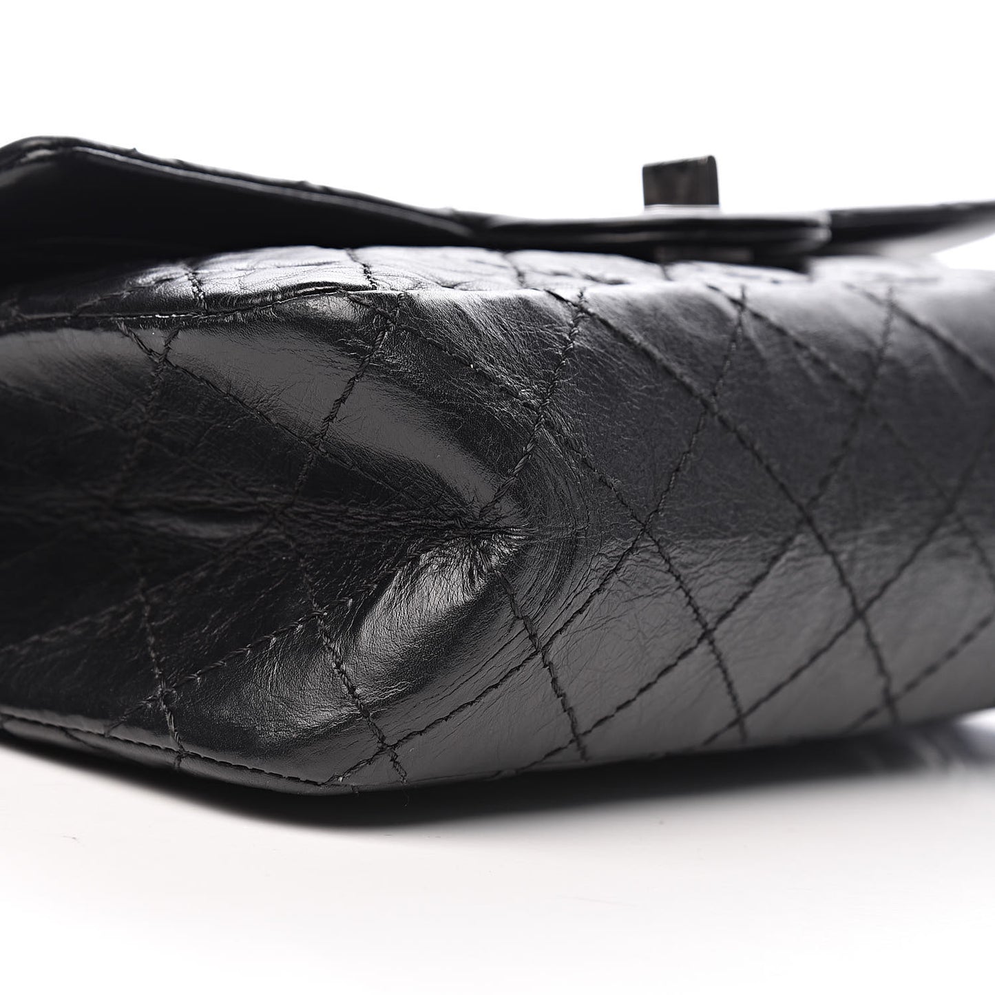 Aged Calfskin Quilted 2.55 Reissue 225 Flap Black