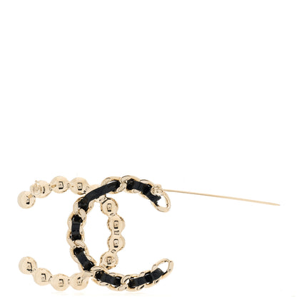 Chanel Lambskin Pearl CC Chain Brooch Black Gold 2 of 3