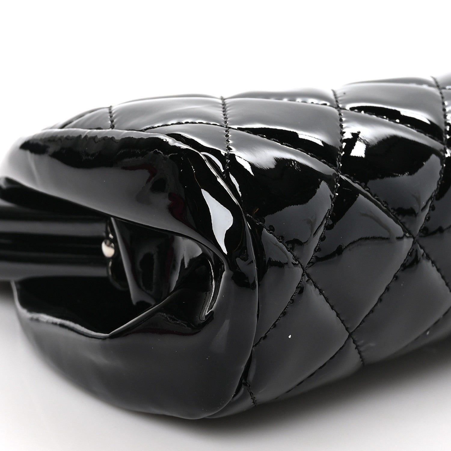 Chanel Patent Quilted Timeless Clutch Black 10 of 11