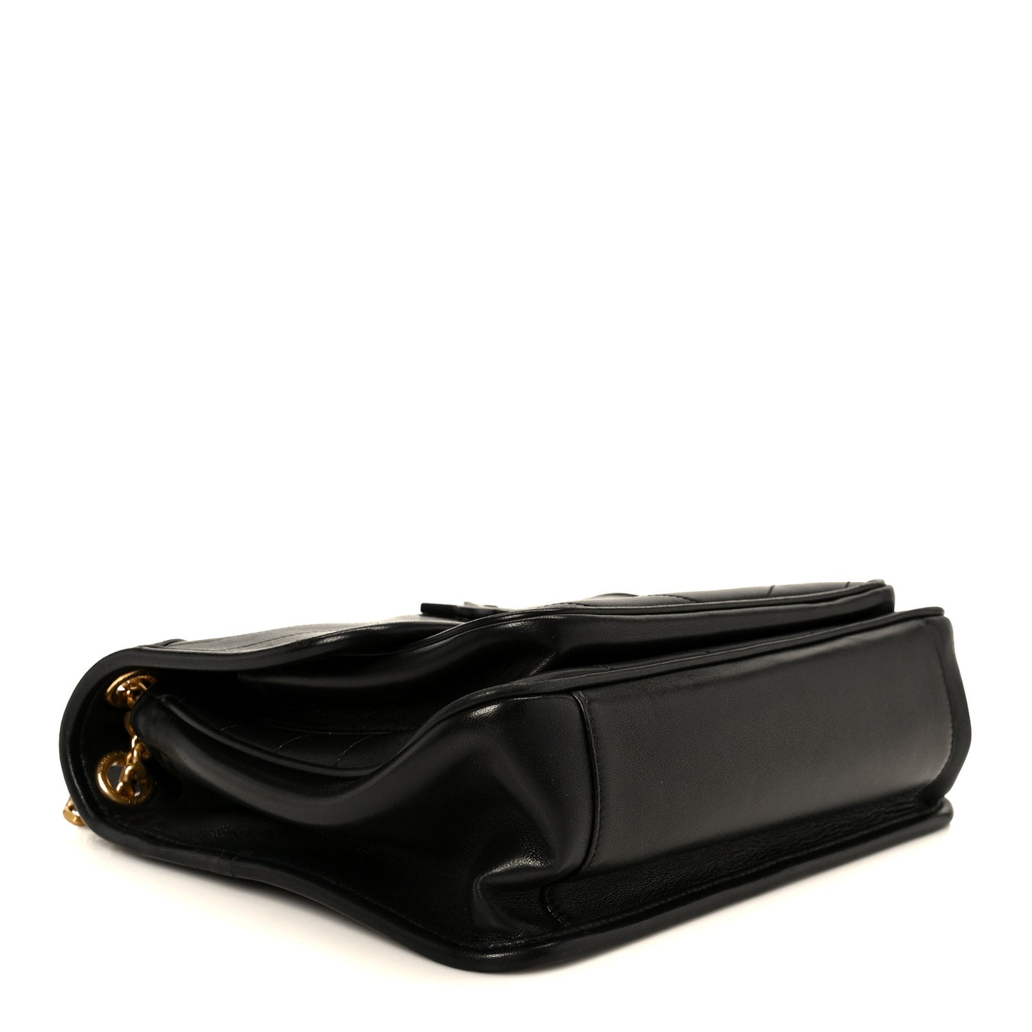 Lambskin Matelasse Monogram Medium Niki Chain Satchel Black