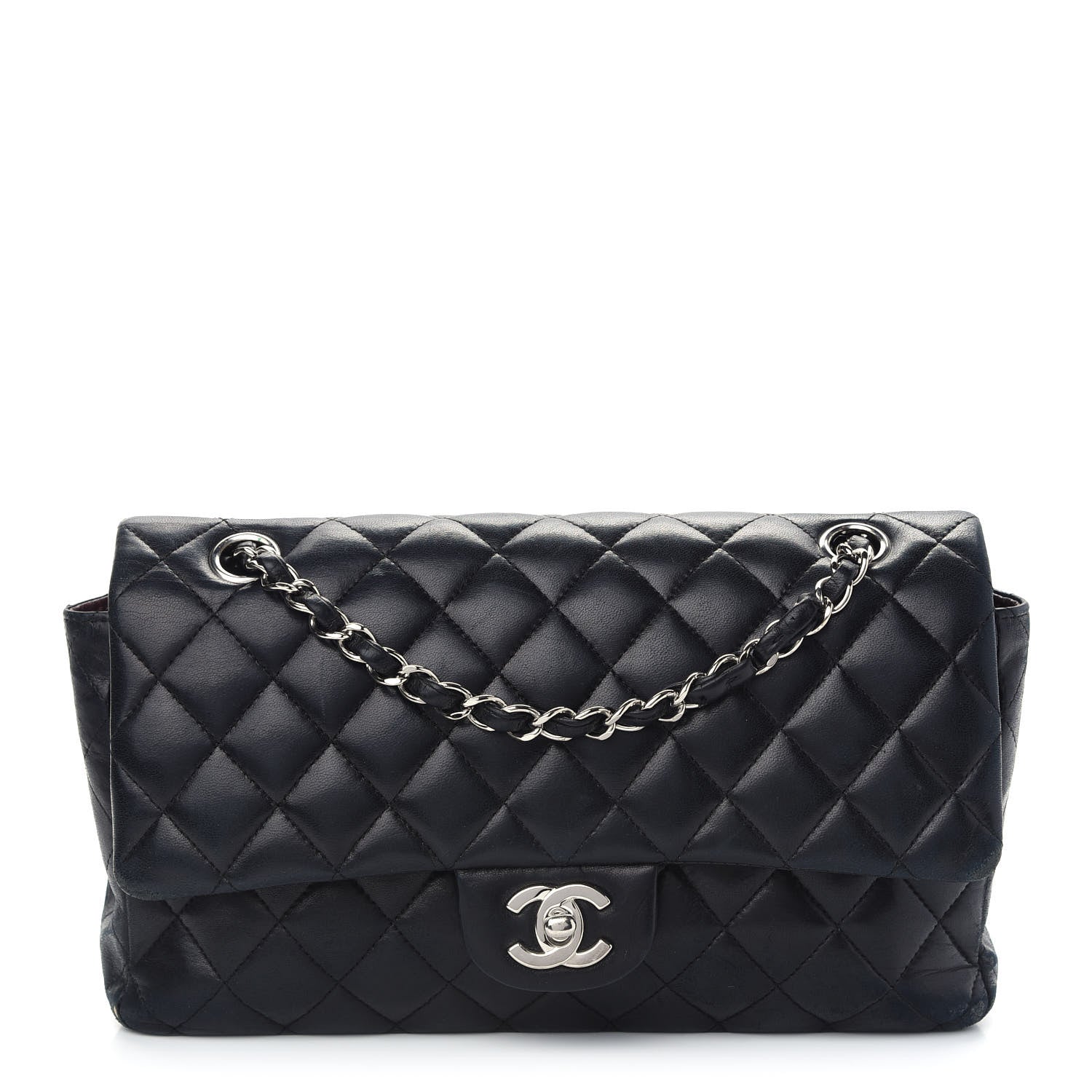 Chanel Lambskin Quilted Medium Double Flap Black 1 of 15