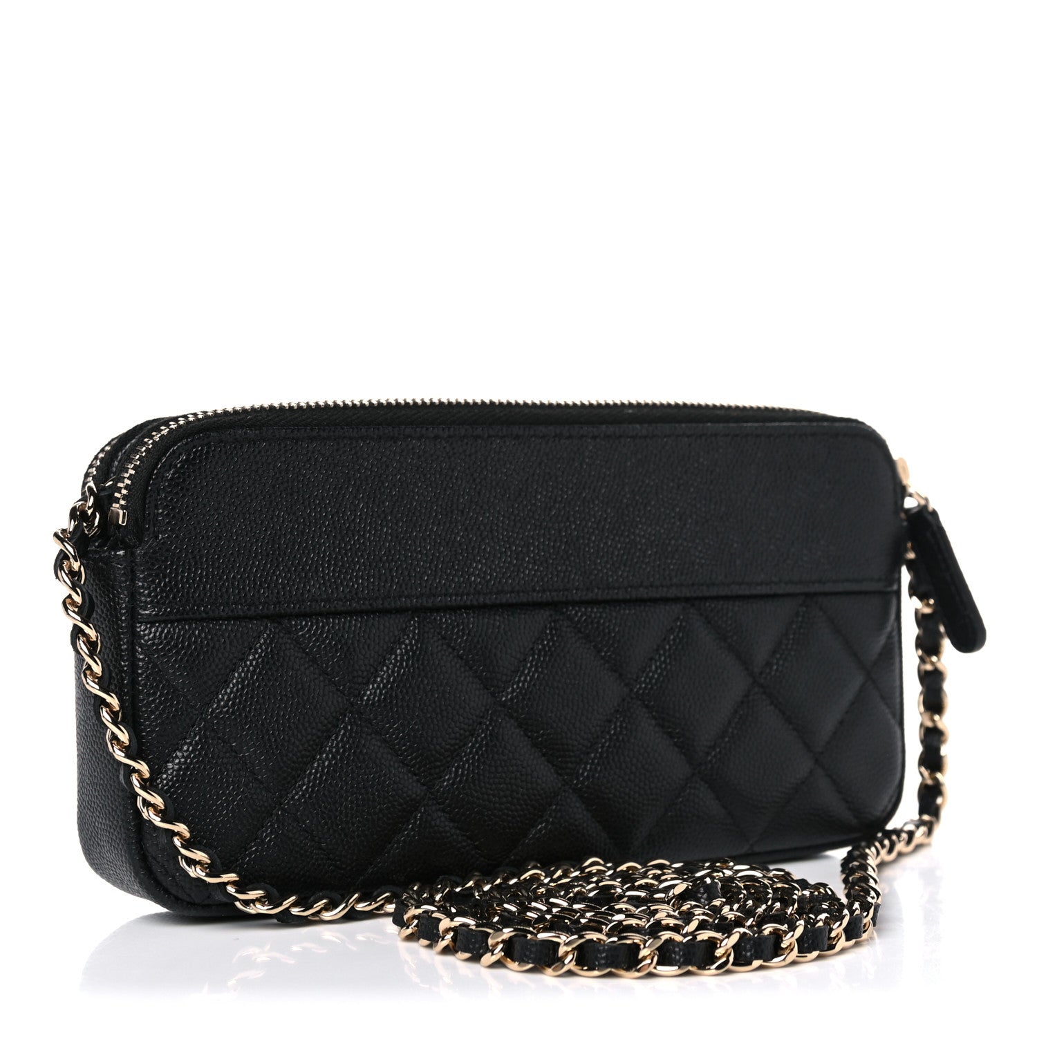 Chanel Caviar Quilted Small Vintage Mademoiselle Clutch With Chain Black 3 of 11