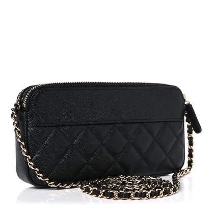 Chanel Caviar Quilted Small Vintage Mademoiselle Clutch With Chain Black 3 of 11