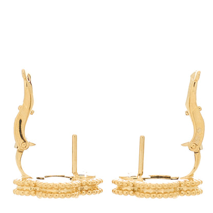 Van Cleef & Arpels 18K Yellow Gold Black Onyx Vintage Alhambra Earrings 3 of 5